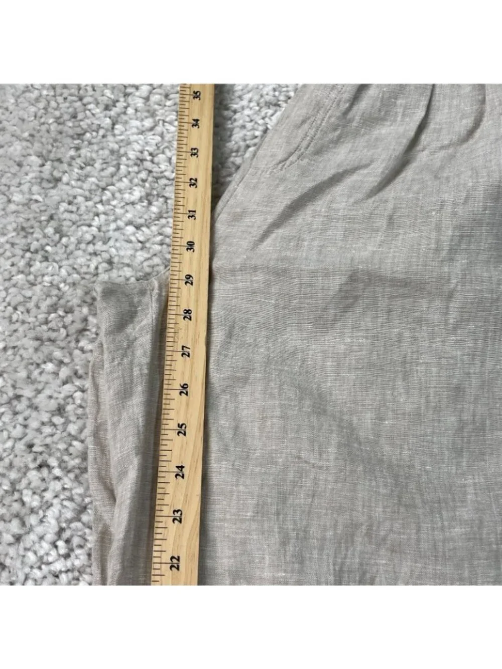 Quince European Linen Wide Leg Pants Beige Womens Medium NO DRAWSTRING